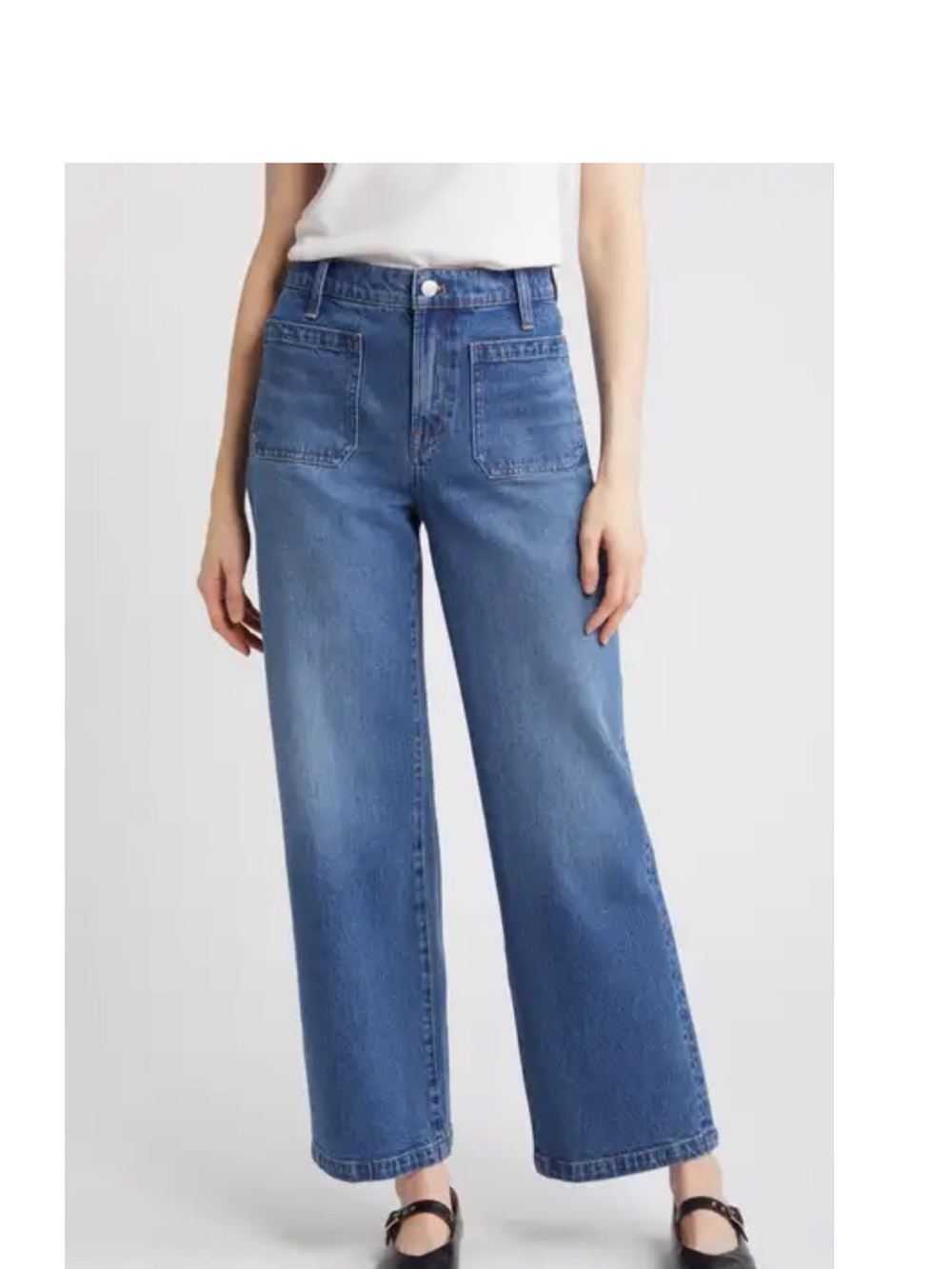 Madewell Medium Blue High-Rise Wide Leg Jeans